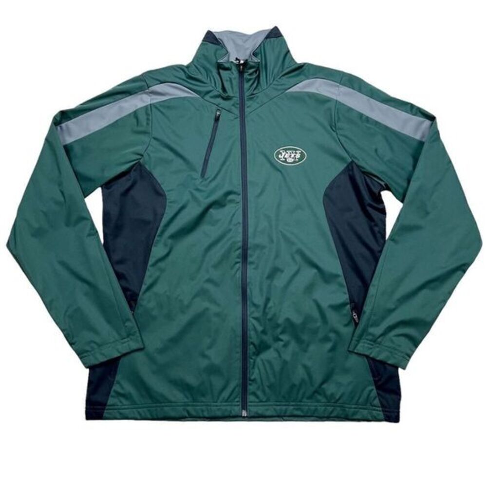 Antigua Women's NFL New York Jets Green Windbreaker Full Zip Discover Jacket XL